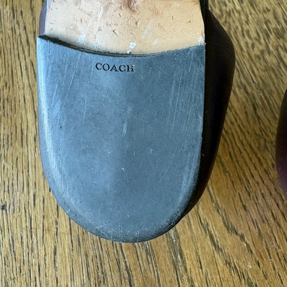 Coach D’Orsay Wine Color Leather Flats Size 8 - Picture 11 of 14